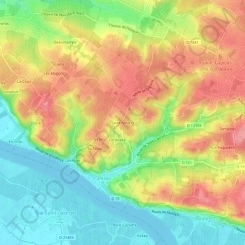 Saint-Amand地形图、海拔、地势
