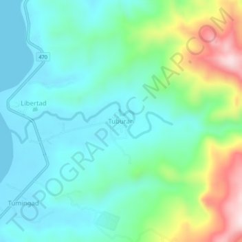 Tuburan地形图、海拔、地势