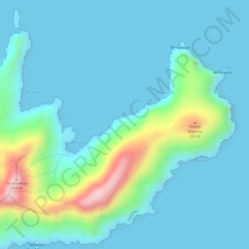 Maatea地形图、海拔、地势