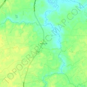 Mill Creek地形图、海拔、地势