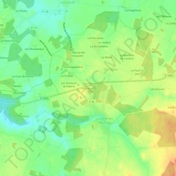 La Chênaie地形图、海拔、地势