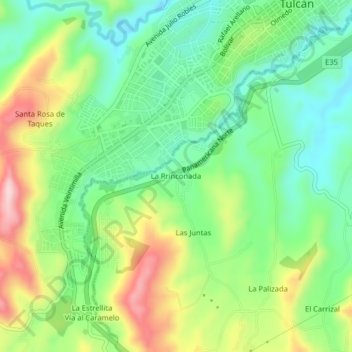 La Rinconada地形图、海拔、地势