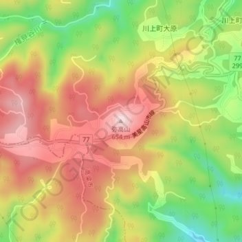 弥高山地形图、海拔、地势