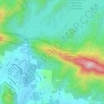 Bukit Tabur East地形图、海拔、地势