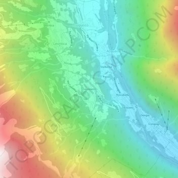 Corzoneso地形图、海拔、地势