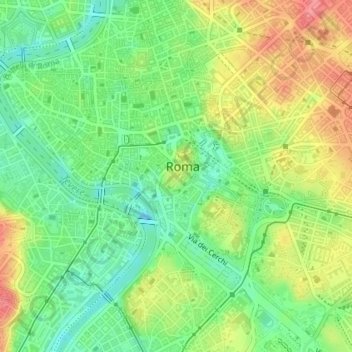 Capitoline Hill地形图、海拔、地势