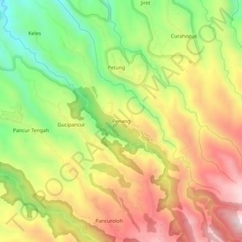 Penang地形图、海拔、地势