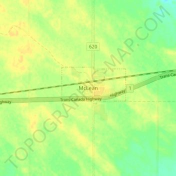 McLean地形图、海拔、地势