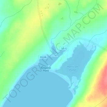 Harricott地形图、海拔、地势