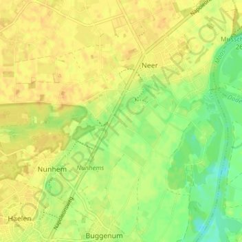 Gendijk地形图、海拔、地势