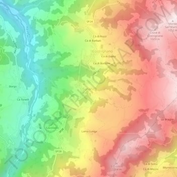 Susano地形图、海拔、地势