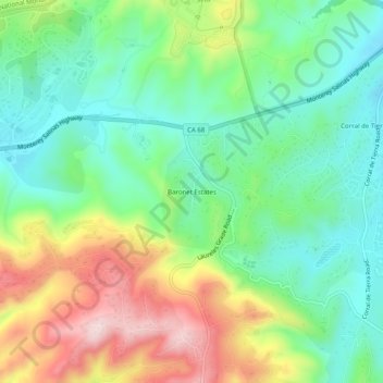 Baronet Estates地形图、海拔、地势