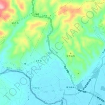 雷允分场地形图、海拔、地势
