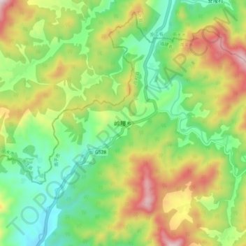 岭腰乡地形图、海拔、地势