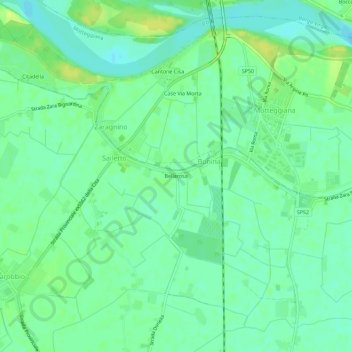 Bellarosa地形图、海拔、地势