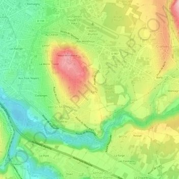 Corly地形图、海拔、地势