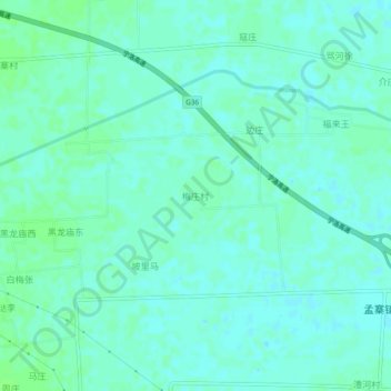 梅庄村地形图、海拔、地势