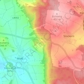 Maria-Dreieichen地形图、海拔、地势