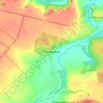 Томашовка地形图、海拔、地势