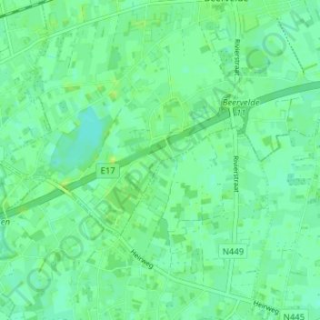 Klein-Gent地形图、海拔、地势