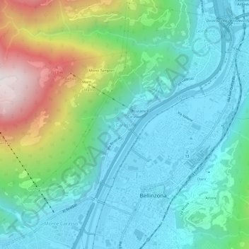 Carasso地形图、海拔、地势