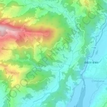 Mirkot地形图、海拔、地势