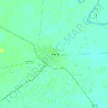 Utraula地形图、海拔、地势