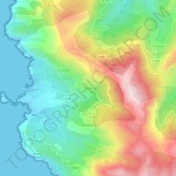 Orche地形图、海拔、地势