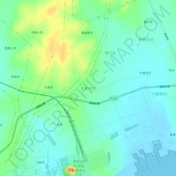大架子村地形图、海拔、地势