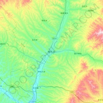 静乐县地形图、海拔、地势