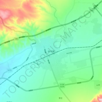砂河镇地形图、海拔、地势