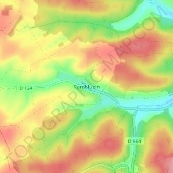 Rambluzin地形图、海拔、地势