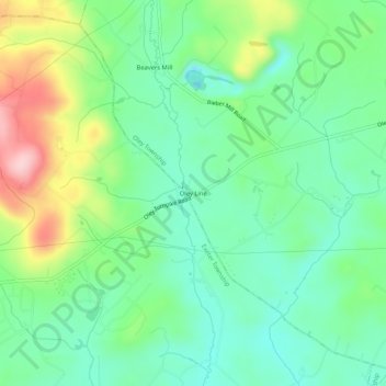Oley Line地形图、海拔、地势