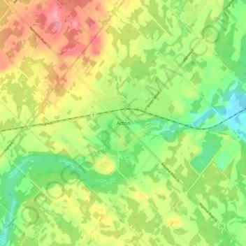 Acton地形图、海拔、地势