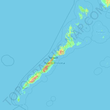 Palawan地形图、海拔、地势