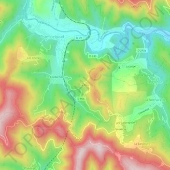 La Besc地形图、海拔、地势