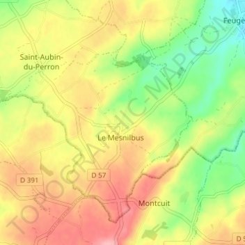 La Barbe地形图、海拔、地势
