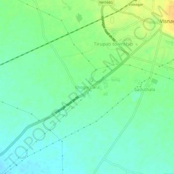 Khogarpara地形图、海拔、地势