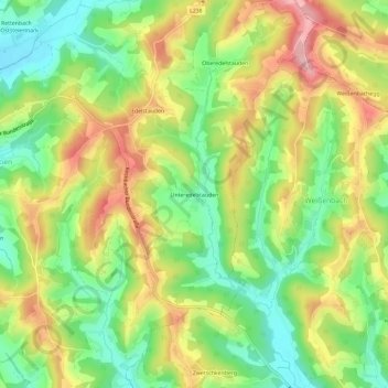 Unteredelstauden地形图、海拔、地势