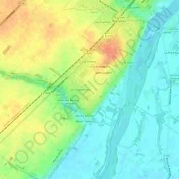 Clos de Bordeaux地形图、海拔、地势