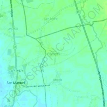 Villaflores地形图、海拔、地势