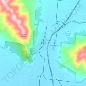 Tully地形图、海拔、地势