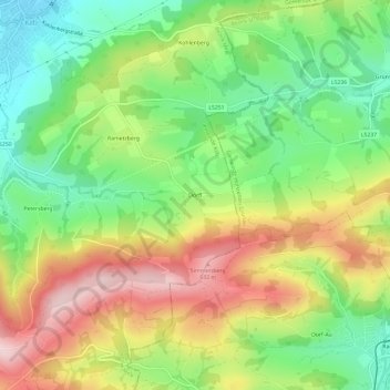 Dörfl地形图、海拔、地势