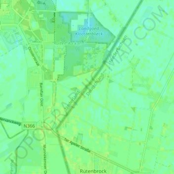 Hahnentange地形图、海拔、地势