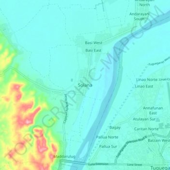Solana地形图、海拔、地势
