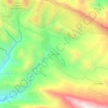 Anyarate地形图、海拔、地势