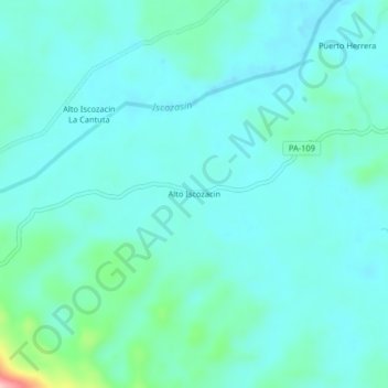 Alto Iscozacin地形图、海拔、地势