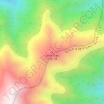 Cerro Ñipa地形图、海拔、地势