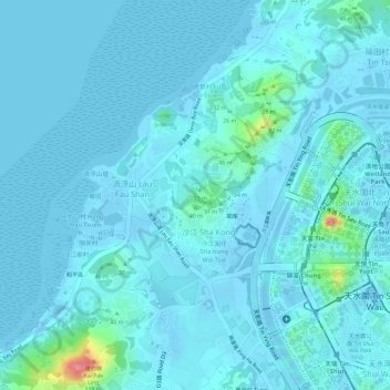 籮地地形图、海拔、地势