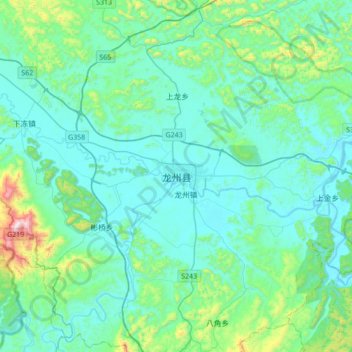 龙州县地形图、海拔、地势